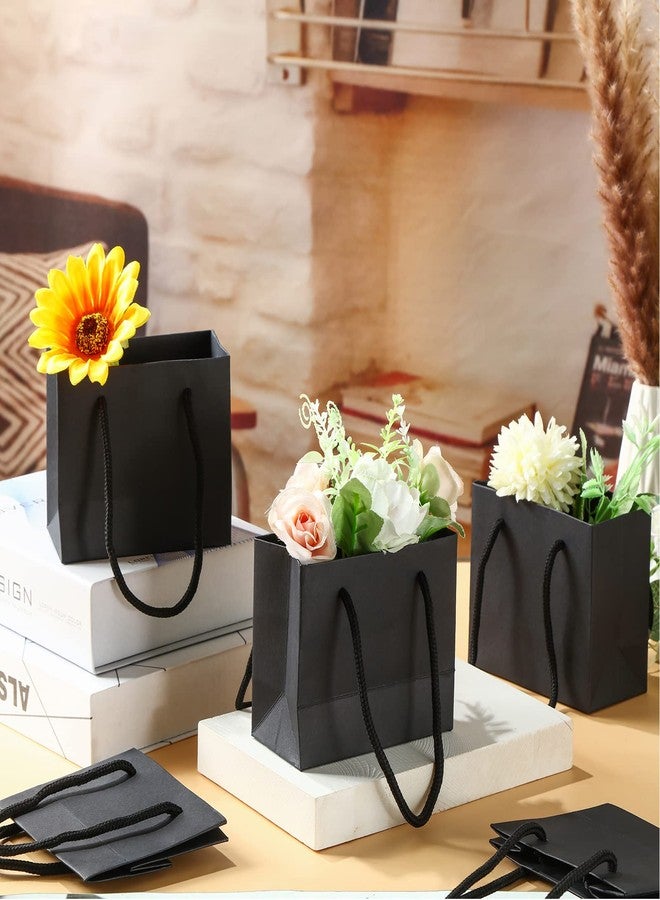 Yexiya 50 Pcs Black Mini Gift Bags with Handle Gift Card Bags Bulk Extra Small Paper Party Favor Boxes Tiny for Christmas Wedding Baby Shower Birthday Wrapping Supplies, 4.7 x 3.9 x 2.3 Inch - Image 5